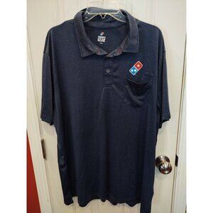 Dominos Gear Pizza Mens Polo Shirt XL Blue Uniform Workwear Costume Movie Prop